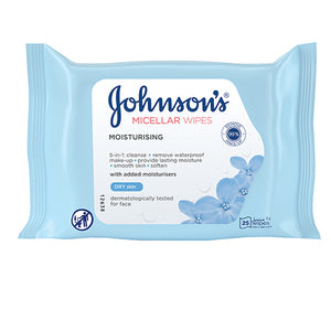 J&J DAILY ESSENTIAL FACIAL WIPES DRY 25