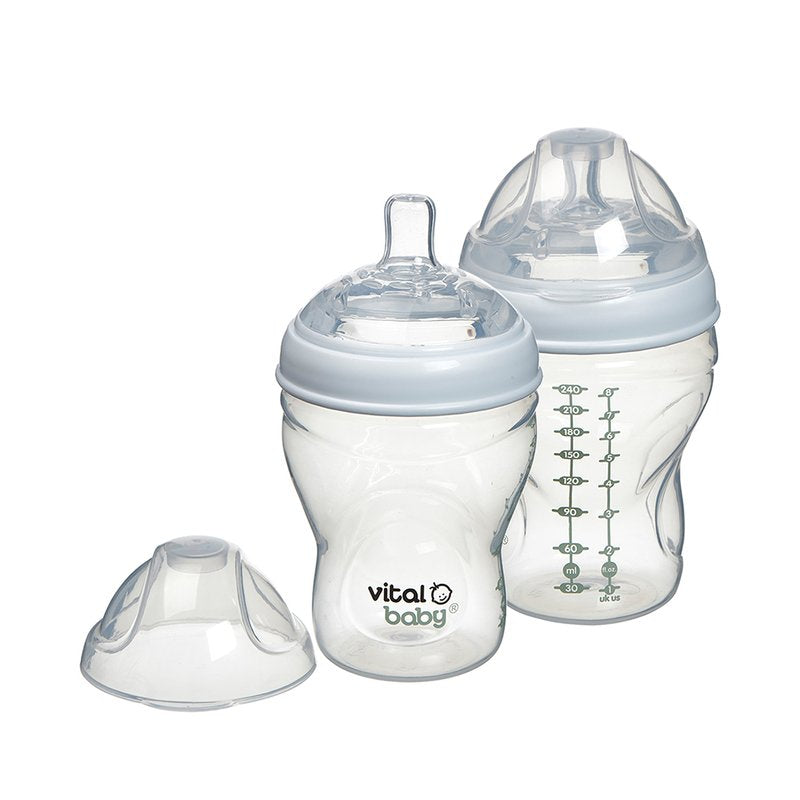 VITAL BABY NURTURE FEED BOTTLE 240MLX2